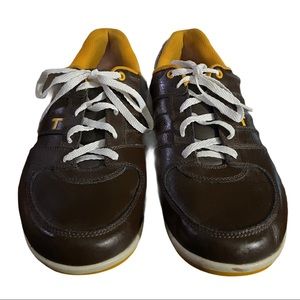 True Linkswear brown leather golf shoes 12